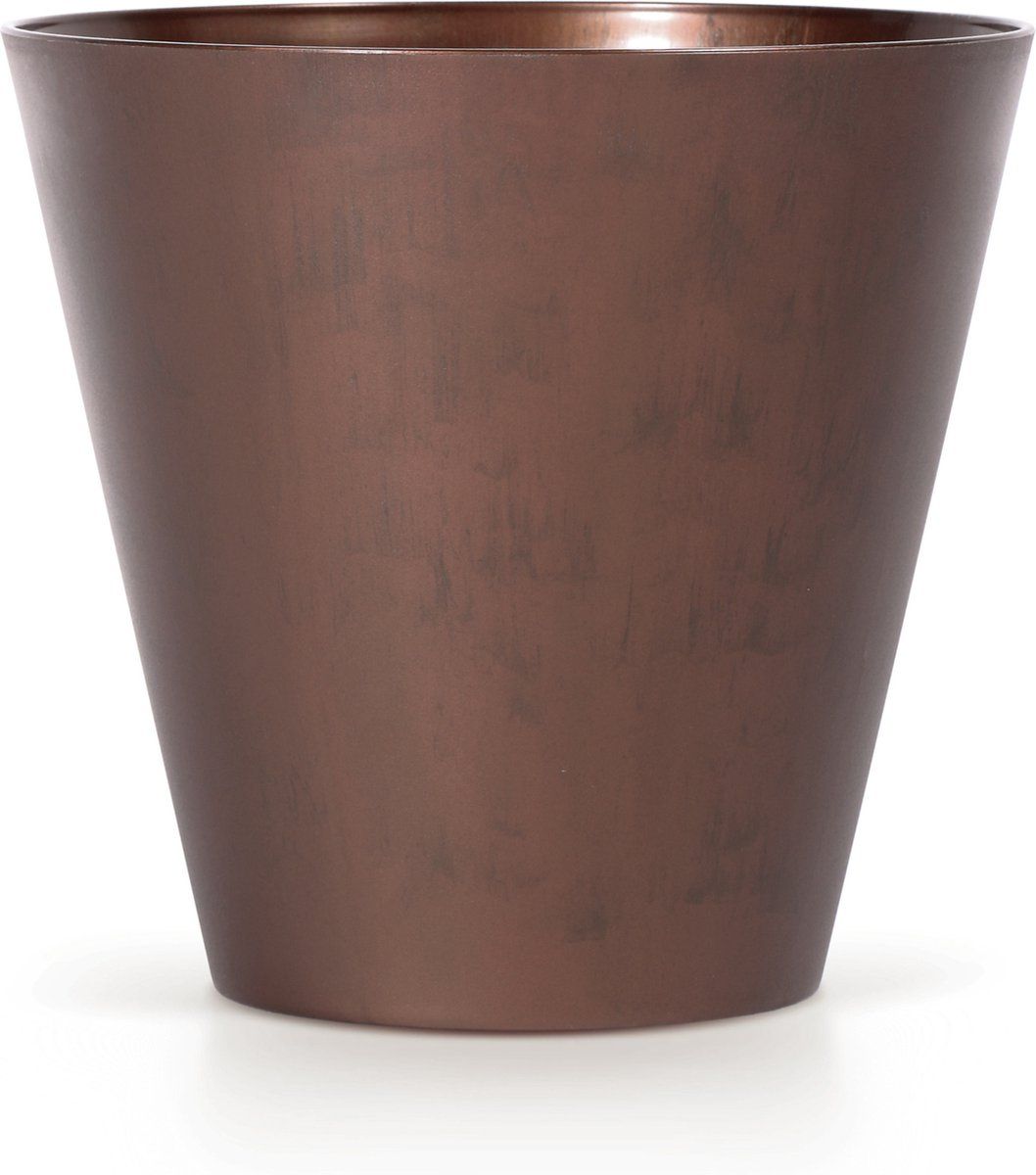 Prosperplast Kunststof bloempot cortenstaal look/brons 20 cm - Bloempot