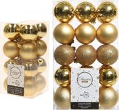 Decoris Kaemingk B.V. Kerstversiering kunststof kerstballen goud 4-6 cm pakket van 46x stuks