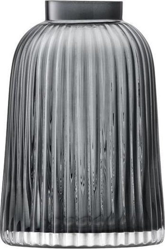 LSA Pleat Vaas - 20 cm - Grijs - Glas