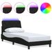vidaXL Bedframe met LED-verlichting, zonder matras, zwart, 80x200 cm, stof