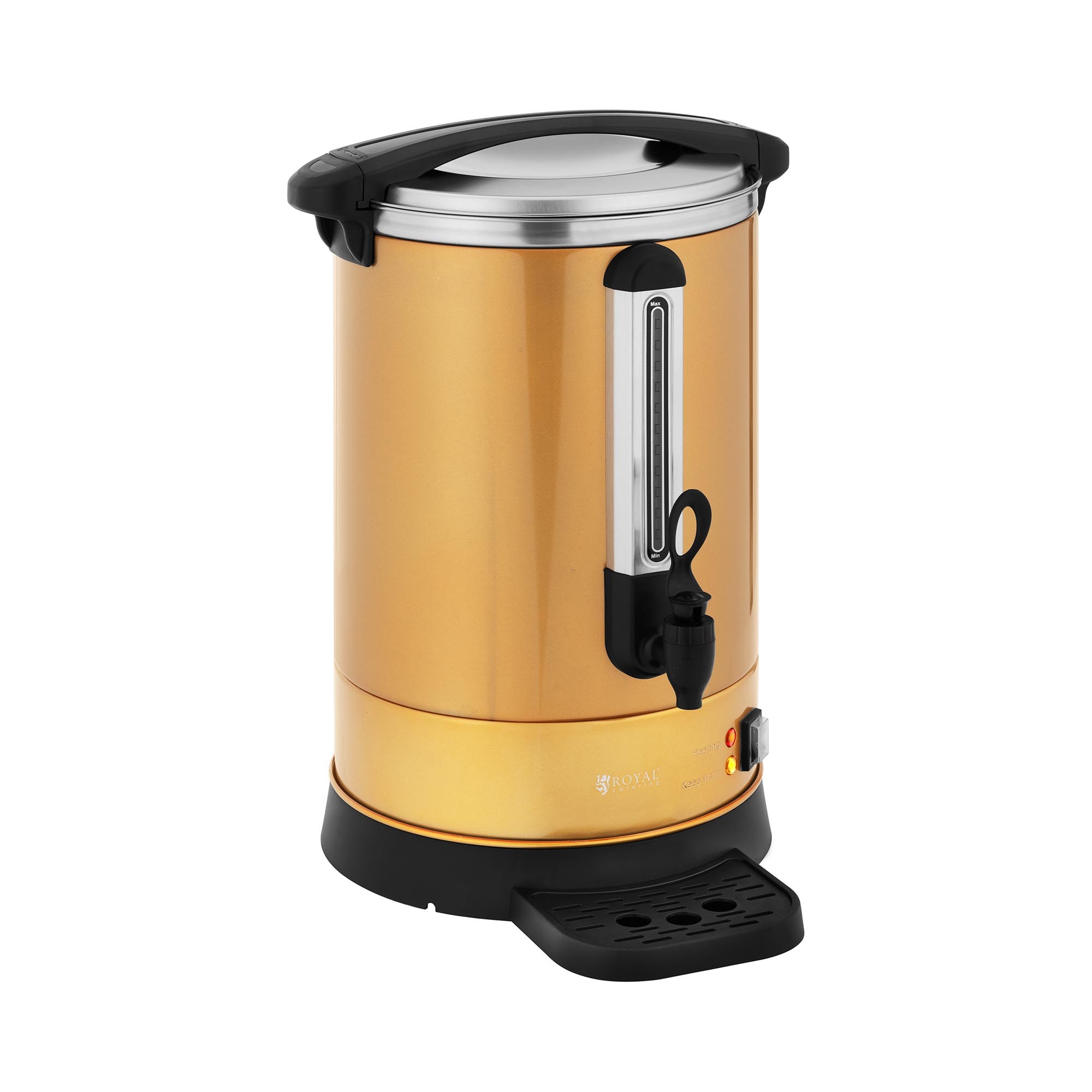 Royal Catering Koffiezetapparaat - 14 L - goudkleurig - royal_catering zwart, chroom