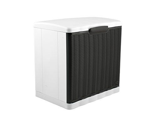 Stefanplast Schoenenkast Box - Rotanlook - Kunststof - 40 x 30 x 40 cm - Wit/Mokka