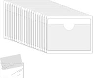 Merkloos Verpakking van 12 Zelfklevende Etikethouders, 10 x 6 cm, Transparant
