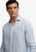 Superdry Riviera Ls Linen Shirt M4011103a J9b Blue Pick Hommes Taille - XL