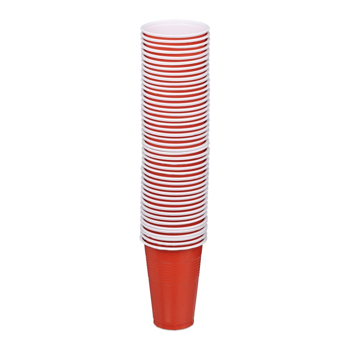 Relaxdays Wegwerpbeker Plastic 50 Stuks - Rood