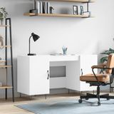 Maison Exclusive - Bureau blanc 140x50x75 cm Matériau dérivé du bois