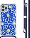 iMoshion Hoesje iPhone 12 Pro Max - Cobalt Blue Flowers Connect - Met Koord