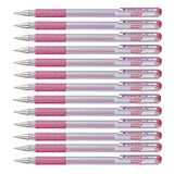 Pentel Hybride gelrollerbalpen, 0,6 mm, 0,3 mm, zwart, 12 stuks