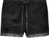 Hunkemöller Dames Shorts Velours Lace - Zwart - Maat 2XS