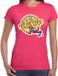 Bellatio Decorations Disco T-shirt voor dames - roze - Maat L