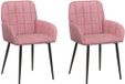 vidaXL Eetstoelen 2 stuks fluweel Roze 56.5 x 50 x 85 cm