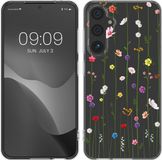 kwmobile telefoonhoesje geschikt voor Samsung Galaxy S24 FE - Meerkleurig / Transparant - Wilde Bloemen Stengels