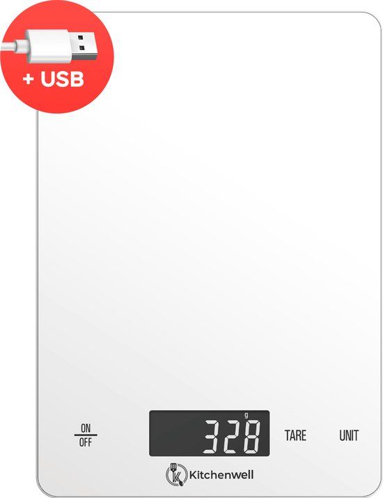 Kitchenwell Digitale Precisie Keukenweegschaal – Wit