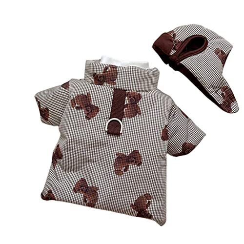 SERUMY Hond Kleding Pet Katoenen Jas Herfst Winter Medium Kleine Hond Kleding Leuke Capuchon Mode Jas Kitten Puppy Warme Trui Bulldog Poedel-Jas En Capuchon, Xs