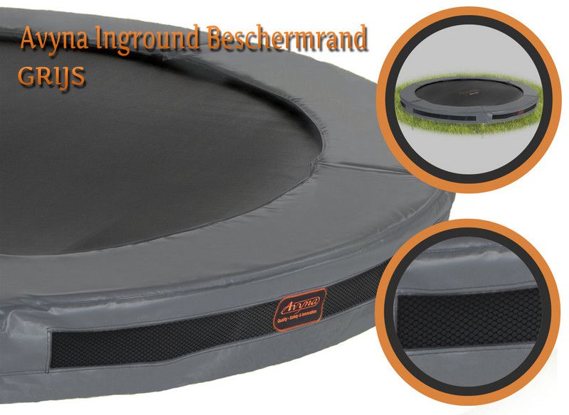 Avyna Beschermrand tbv trampoline PRO-LINE InGround 3 05 10 ft Grijs - 8717662615344