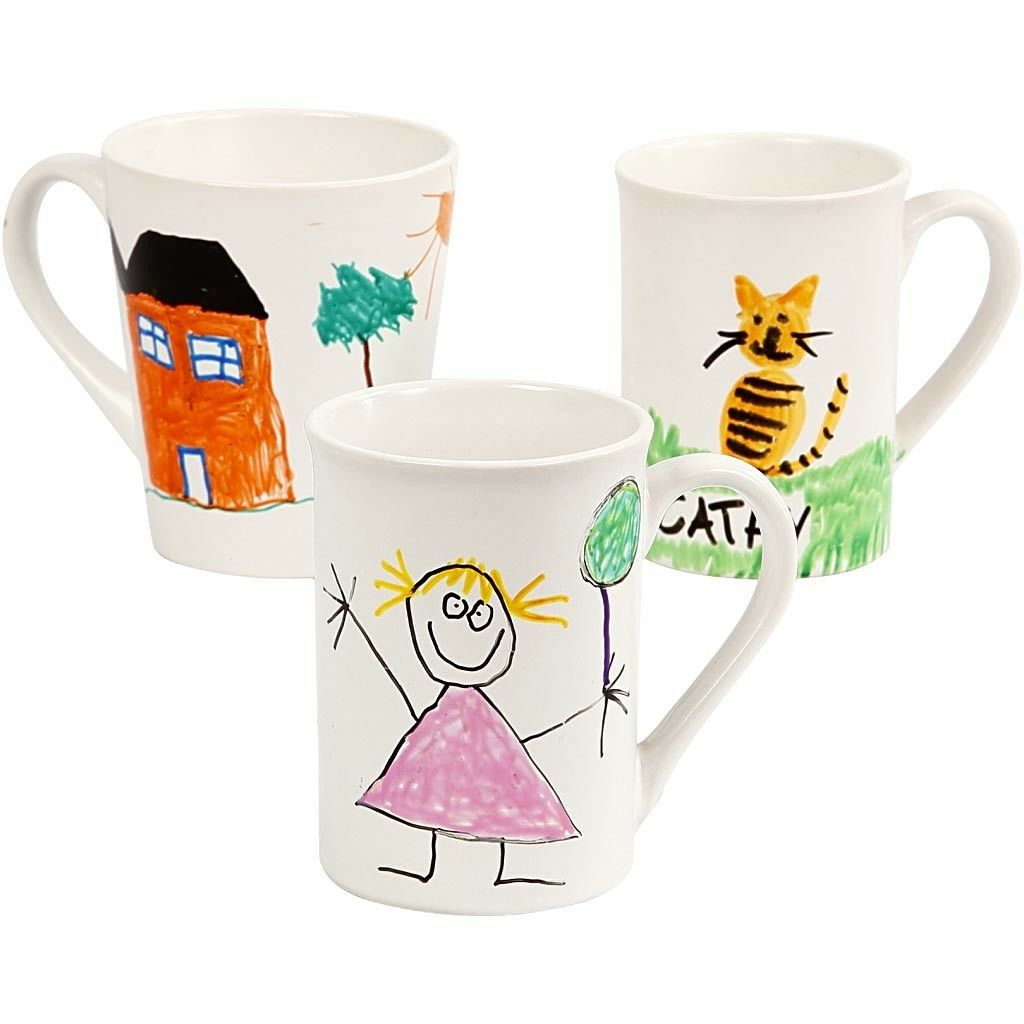 Creativ Company Porseleinen Mokken Set - 48 Stuks - Wit, Meerkleurig