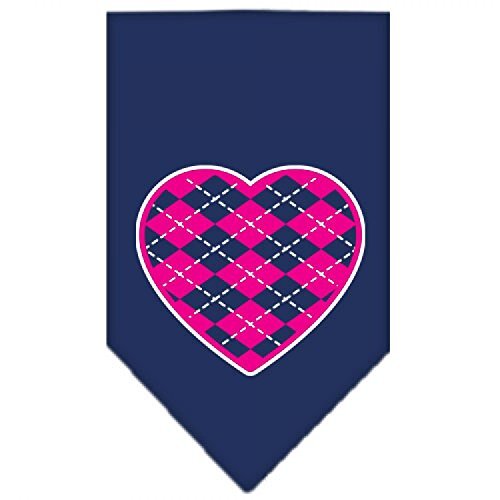 Mirage Pet Products Mirage Pet Products Argyle Heart Pink zeefdruk bandana voor huisdieren, maat S, marineblauw