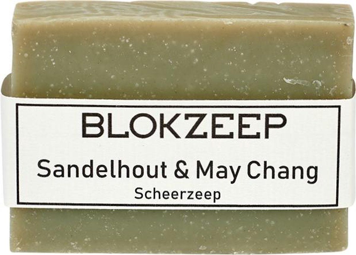 Blok Zeep Natuurlijke scheerzeep Sandelhout en May Chang - 7423525975944