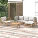 The Living Store Bamboe Loungeset - Modulair en comfortabel - 2 zitplekken - Bruin