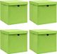vidaXL Opbergboxen met deksel 4 stuks 32x32x32 cm stof groen