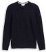 Tom Tailor - Gebreide trui met structuurmix - Maat M - navy melange multi neps