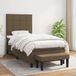 vidaXL Sommier avec matelas tissu marron foncé 90x200 cm