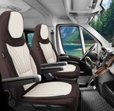 Bremer Sitzbezüge GmbH Premium Camper stoelhoezen voor Knaus C10 in Braun/Beige (2 losse stoelen)