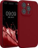 kwmobile telefoonhoesje geschikt voor Apple iPhone 15 Pro - TPU backcover met siliconen coating - Smartphone case in rabarber rood