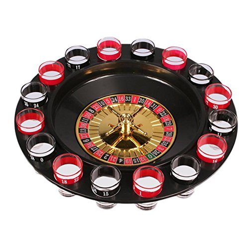 Out of the Blue 79/3988 - plastic drinkspel, roulette met 16 glazen en 2 ballen, ongeveer 30 cm