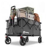 Sekey XXL Plus Opvouwbare Bolderwagen 200L 150KG Draagvermogen, Opvouwbare Bolderwagen Geschikt voor Ruw Terrein met Remmen, Handkar Gepatenteerd Opvouwbaar uit VIER Richtingen, XXL-PlusG 4010, Grijs