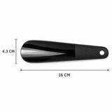 Okado Schoenlepel 16 cm Zwart – Kunststof Schoenlepel met Ophangoog – Schoen Instaphulp – Compact Formaat voor Thuis en Onderweg