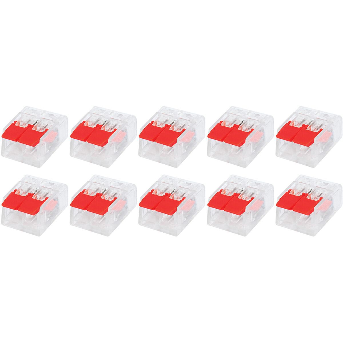 BES LED Lasklem Slim Set 10 Stuks - 2 Polig met Klemmetjes - Rood