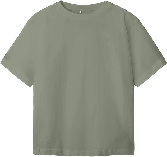 NAME IT Jongens T-shirt met ronde hals en korte mouwen - Katoen - Maat 122/128 - Effen - Shadow