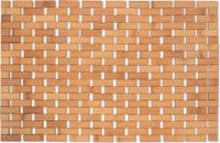 MSV Badkamerkleedje/badmat voor op de vloer - bamboe hout - 42 x 64 cm