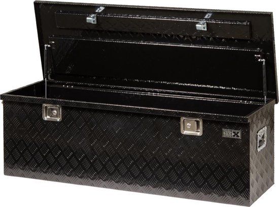 TOOLBOX4YOU Opbergkist traanplaat extra groot zwart gecoat