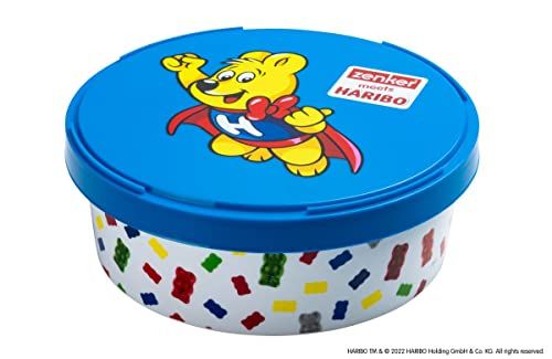 Zenker Meets Haribo voorraaddoos - Opslag voor snacks en snoep - Kunststof - Goudbeerdesign - Ronde doos