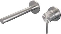 Brauer Brushed Carving Inbouw Wastafelmengkraan met Rechte Uitloop en Rozetten Model A1 RVS Geborsteld PVD