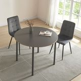 en.casa Eettafel Lindesberg Ø100x75 cm grijs eikenkleurig en zwart