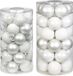 Merkloos / Sans marque Inge's Christmas Decor Gmbh 50x stuks glazen kerstballen wit 4 en 6 cm glans en mat