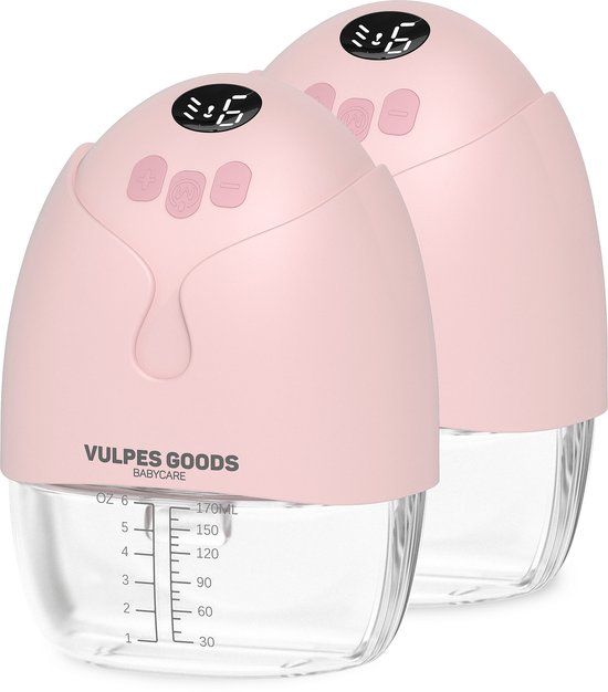 Vulpes Goods® BabyCare - Handsfree Borstkolf - Elektrische Draadloze Borstkolf - Draagbaar – Dubbele elektrische handsfree Kolf - 2 Stuks - Premium Pink MAX