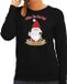 Bellatio Decorations foute kersttrui/sweater dames - Wijn kabouter/gnoom - zwart - Doordrinken L