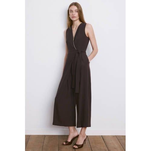 Mango Getailleerd jumpsuit donkerbruin