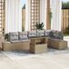 vidaXL Salon de jardin 4 places polyrotin beige et gris clair