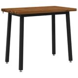 vidaXL Eettafel Massief Acaciahout Naturel en Zwart 110 x 55 x 75 cm