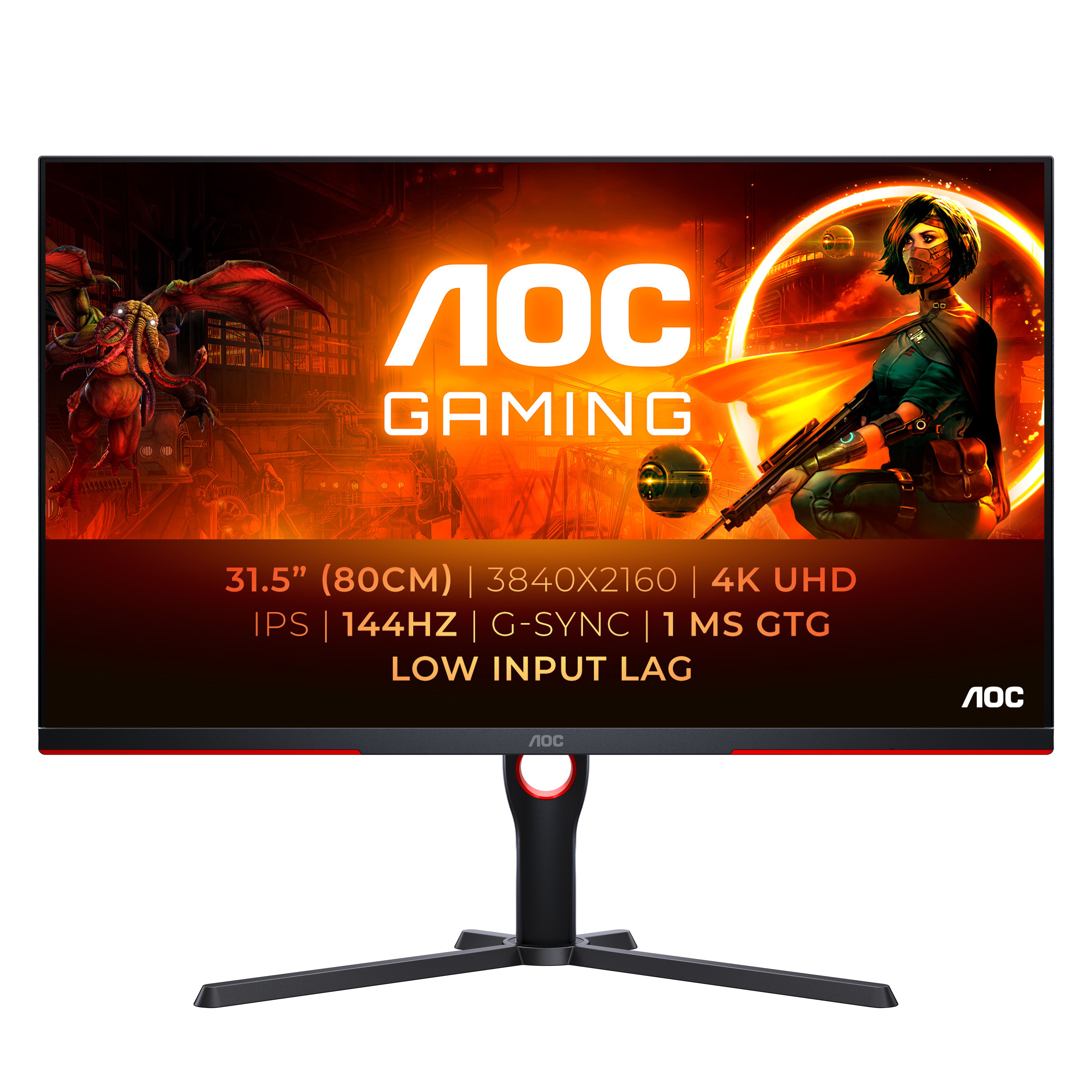 AOC U32G3X - 31.5" 4K UHD 144Hz Gaming Monitor - HDR, IPS