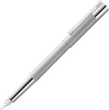 LAMY scala vulpen 051 - vulpen van gesatineerd roestvrij staal in zilver met hoogglans verchroomde greep & clip - gepolijste roestvrijstalen penpunt in lijndikte F - incl. inktpatroon T 10 blauw - duurzaam navulbaar