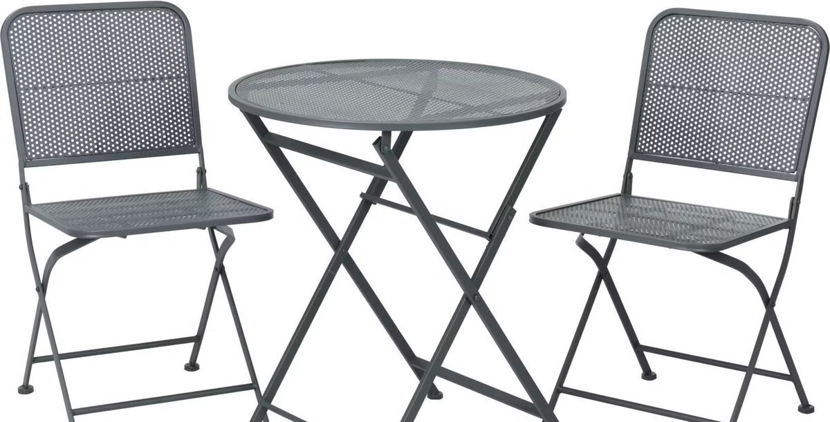 - - tuinset - bistroset - antraciet - tafel + 2 stoelen