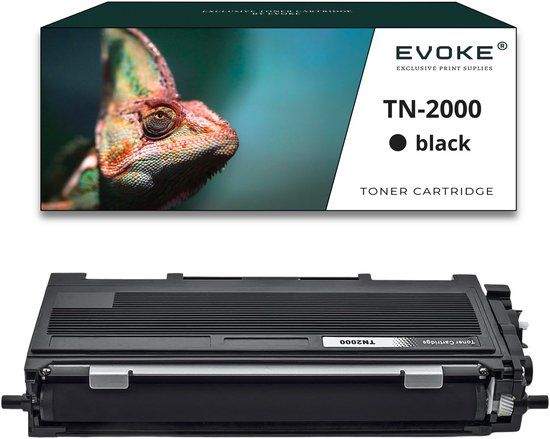 Evoke TN2000 Toner Cartridge Black, 2500 Pages, Compatible with Brother HL-2030 HL-2032 HL-2035 HL-2040 HL-2070N DCP7010