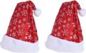 Bellatio Decorations 4x Rode kerstmutsen met sneeuwvlokken voor volwassenen