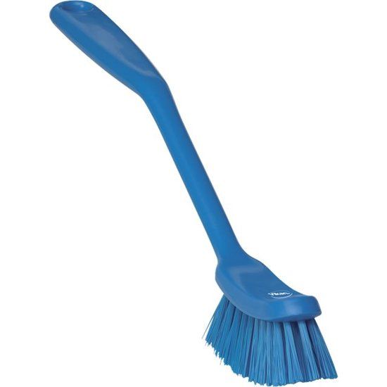 Vikan kleine smalle afwasborstel medium vezels blauw - 42873